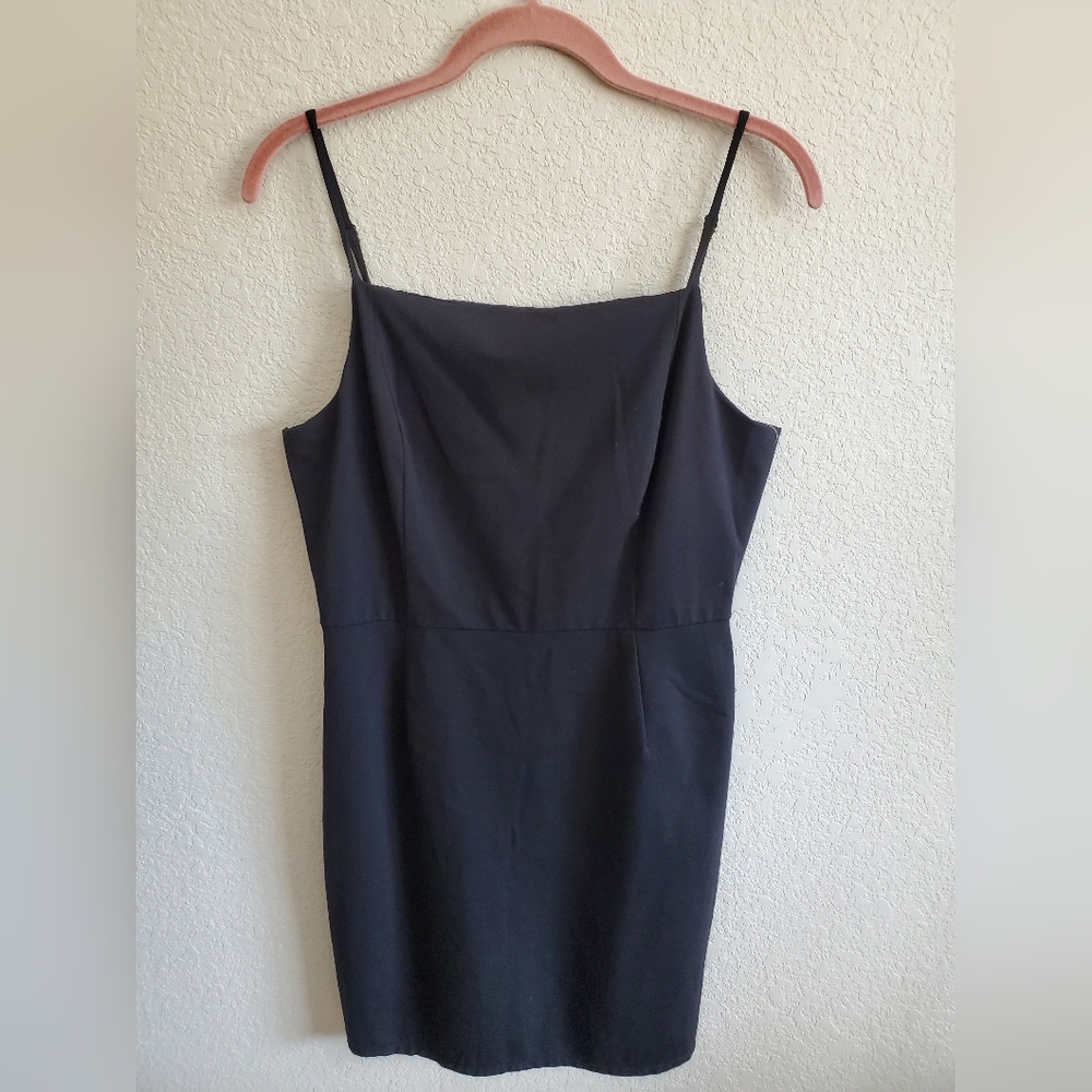 Sugar + Lips black cami strap dress,